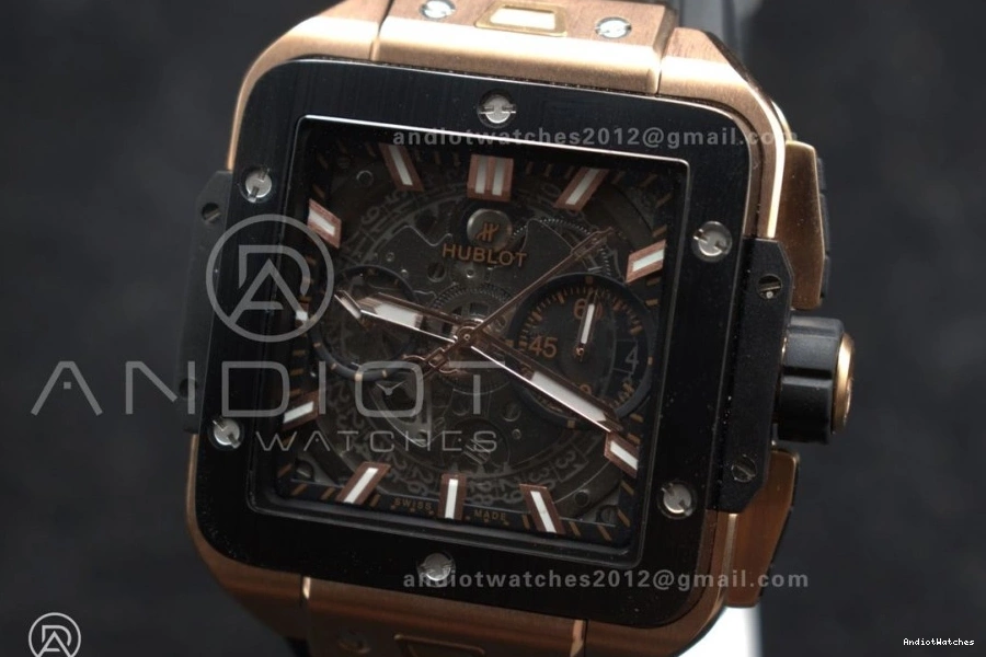 Edition Dial BBF Bezel Skeleton 1:1 A Ceramic Square Unico on Affordable Rubber RG Bang Strap 42mm 1116 Black Best 1024